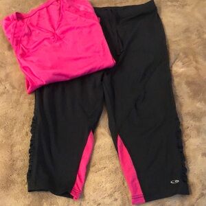 Champion Pink and Black Sweatpants and long sleeve shirt for Active Comfort